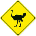 Ostrich Crossing with Graphic Sign, by SigoSigns
