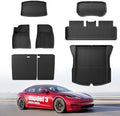 Custom Fit Floor Mats for 2024 2025 2026 Tesla Model 3 Highland/Standard,All Weather TPE Waterproof Odorless Car Mats Set 5-Seater with Rear Seat Back Protector Interior Accessories (7PCS) by AbvesiAutomotiveParts
