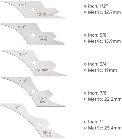 Welding Gage Inspection Mini Pocket Fillet Gauge Welding Radius Gage 11pcs Chain Set 1/8''-1''(3.2mm-25.4mm) Dual Scale Measure, Stainless Steel Weld Fillet Throat/Leg Length Inspection Tool - Image 7
