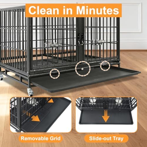 Homey Pet 2 Pack Three Tiers 43" Stackable Heavy Duty Double Dog Crate Bank - Image 5