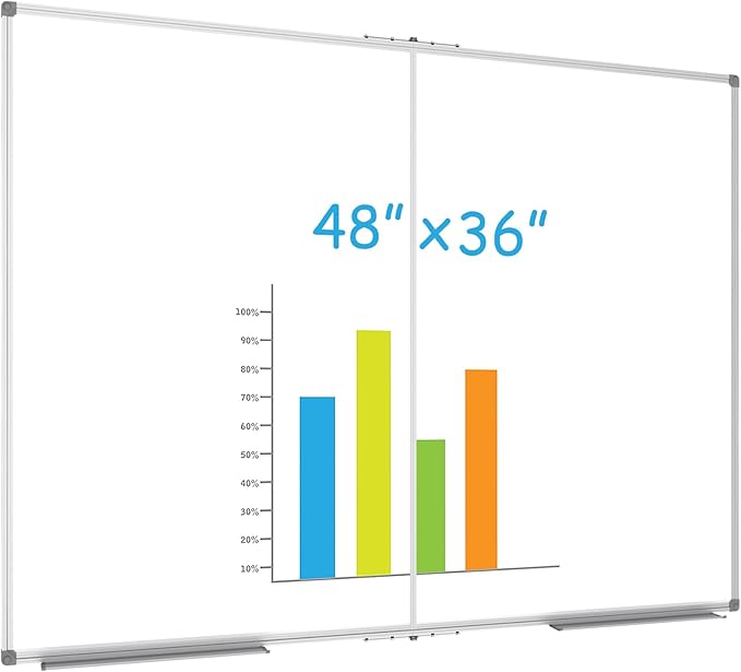 JILoffice Magnetic Foldable White Board 48 x 36 Inches, Dry Erase Whiteboard by JILoffice