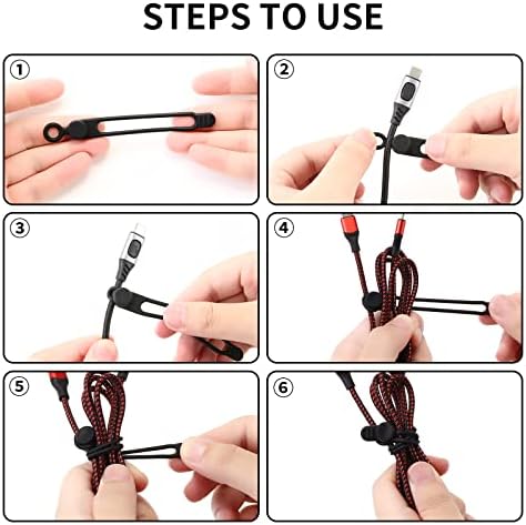 UMUST Silicone Cable Straps,10PCS 7.1"Cord Ties, Reusable Cable Ties，Travel Cord Organizer，Wire Organizer Ties for Kitchen,Home,School,Bundle Storage for Cables Etc（5 Colors） - Image 5