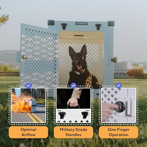 Impact Collapsible Dog Crate - Heavy Duty Travel Aluminum Kennel, White 24" - Image 2