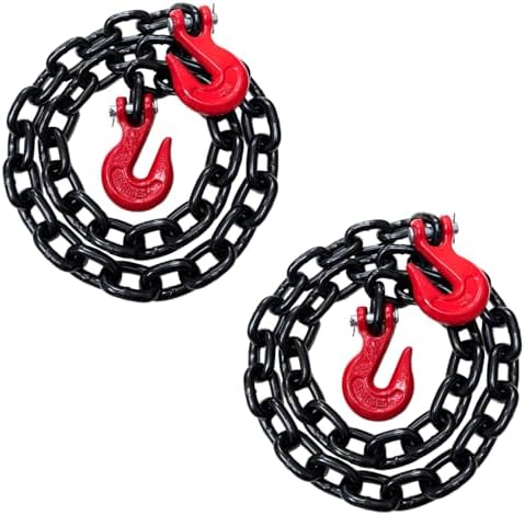 2PK Falcon Cargo 1/2" X 6' Grade 80 Transport Binder Chain - 12,000 LBS WLL - Clevis Grab Hook, Tie-Down, Towing by Falcon+Cargo