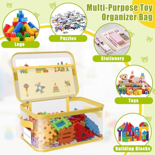 8 Pack Large Clear Toy Storage Bags with Labels, Handles, Zippers XL - Image 5