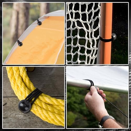 CARTMAN 30-Pack 6-Inch Ball Bungee Cords for Canopies and Tarps, Red - Image 6