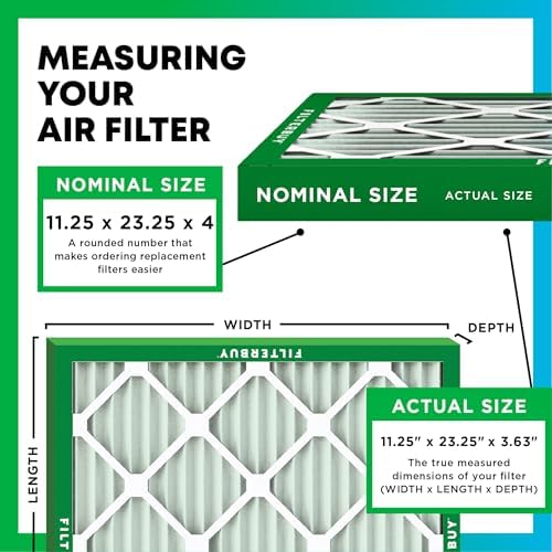 Filterbuy 11.25x23.25x4 Air Filter MERV 8 Dust & Allergy Defense (2-Pack) - Image 2
