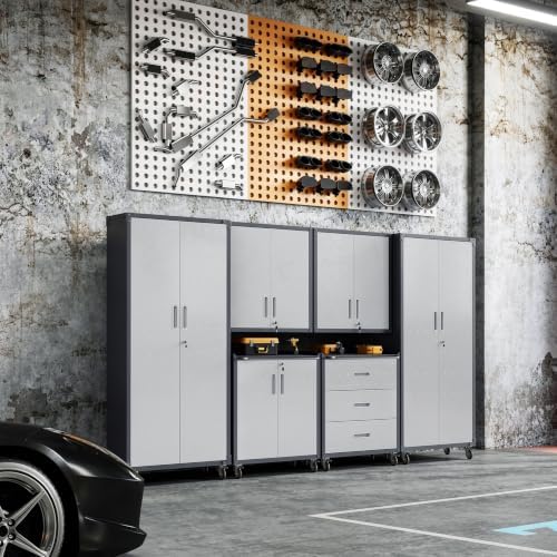 6-Piece Garage Storage Cabinets System Heavy Duty Workshop Set - Image 3