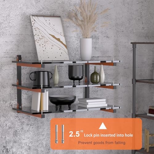 Riciakik Lumber Rack Wall Mount, Lumber Storage Rack, Heavy Duty Wood Storage Racks with 6-Level System, 720 lb Sturdy Garage Wood Organizer, Orange Lumber Metal Racks for Indoor and Outdoor (4 PACK) - Image 5