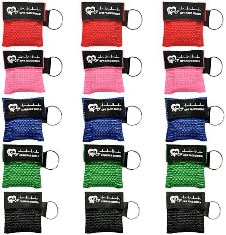 15 Packs CPR Face Shield with Keyring, CPR Pocket Mask for Emergency by iforyHealthyLiving