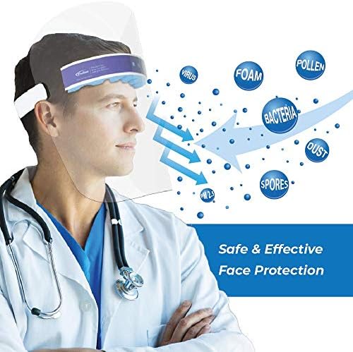 Pac-Dent - S005-A iShield Disposable Face Shield with Drape-It Cover, Anti-Fog Coating, Lightweight and Comfortable for All Day Use, Full Face Protection, 5-Pack - Image 6