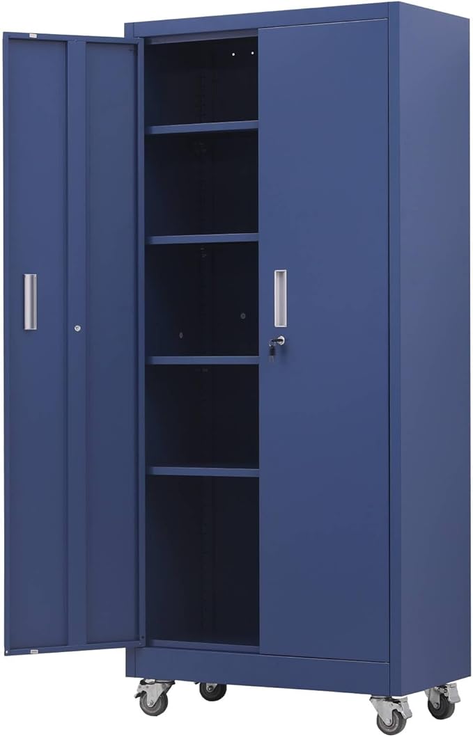 VINGLI Rolling Metal Storage Cabinet - Image 2