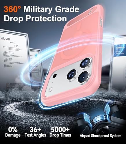 Temdan Magnetic for iPhone 18 Pro Case/iPhone 17 Pro Case Stand Pink - Image 5