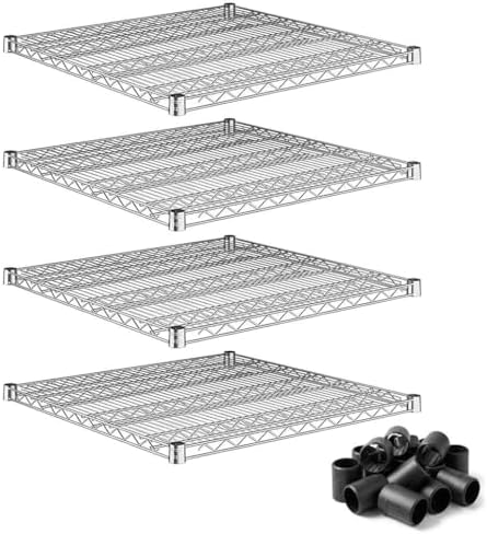 30" x 30" 4 Pack Replacement Shelving for Wire Rack Systems, NSF Chrome, 600 lb Capacity by Zedfire