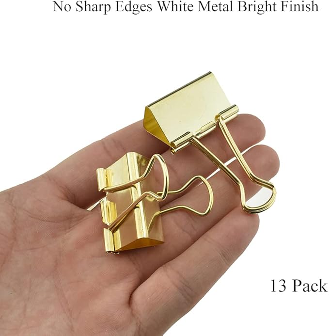 HAHIYO Binder Clips Paper Clamps Spring Steel Sturdy Medium 1.26 inches Width - Image 7