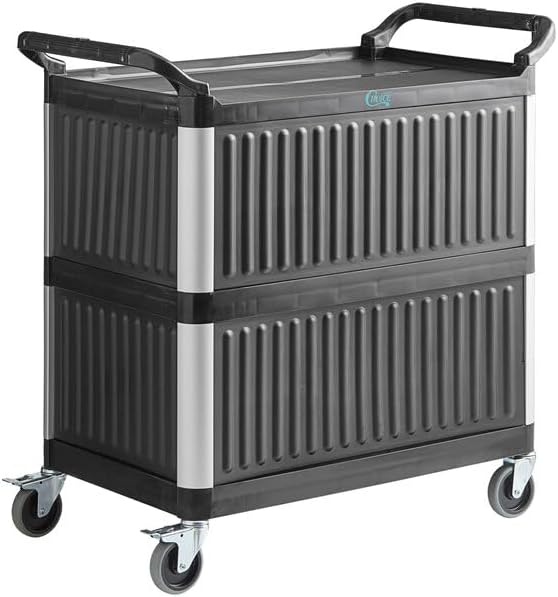 3-Shelf Black Plastic Utility Cart by Glownary