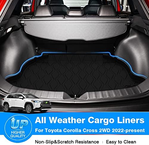 KUST Cargo Mat for Toyota Corolla Cross 2022-2025 2026 (Only Fits NO JBL Subwoofer in Cargo Area)(Not for Corolla) Rear Trunk Mat Cargo Liner All Weather Protection TPE Rubber Black - Image 2