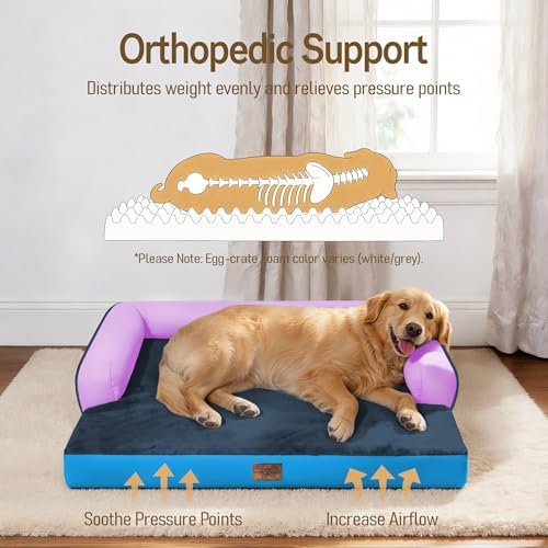 Comfort Expression Washable Dog Bed with Bolster for Medium to Large Dogs - Image 2