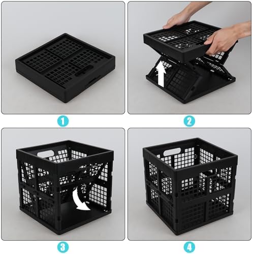Square Milk Crate, 18 L Plastic Stackable Utility Crate, 3 Pack - Image 3