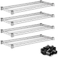 4-Pack 12"x30" Wire Shelves Chrome | 600lb Load Capacity NSF Commercial Storage Rack Unit by Zedfire