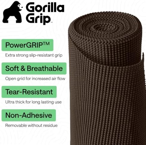 GORILLA GRIP powerGRIP Drawer Shelf and Cabinet Liner, 12"x30', Chocolate - Image 2
