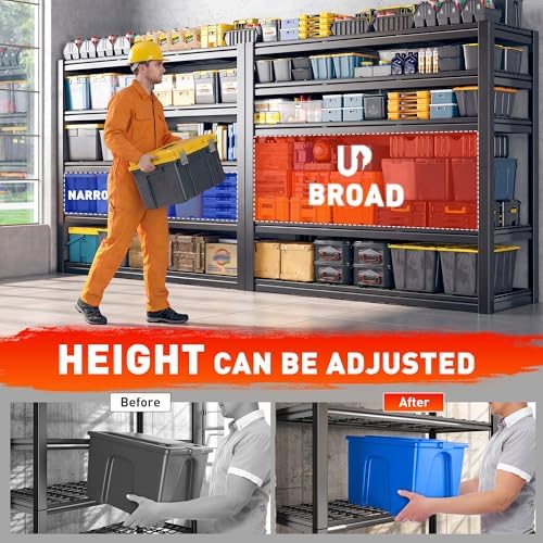 REIBII 48.2''W Garage Shelving Heavy Duty, Adjustable Shelves for Basement - Image 4
