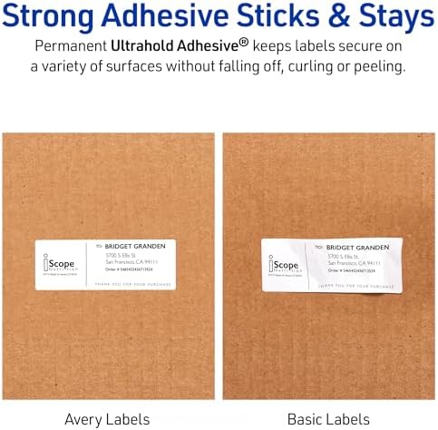 Avery Durable Waterproof Shipping Labels with Sure Feed Technology, 5.5" x 8.5", White, Laser Compatible, 100 Blank Labels Total, Great for Mailing, Branding, and More (5526) - Image 4