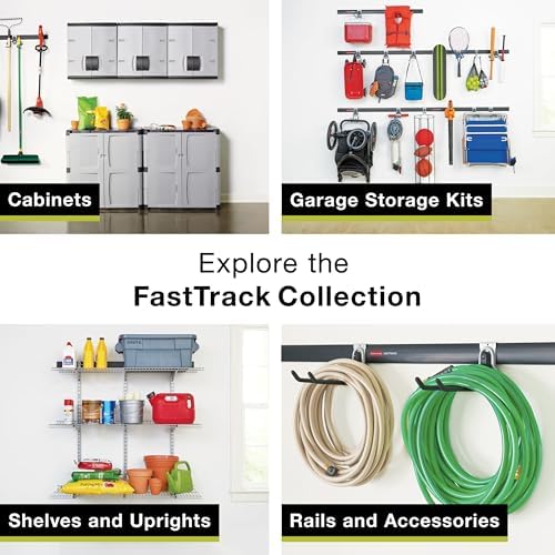 Rubbermaid FastTrack Wall Mounted Storage and Organization System Rail 48" Holds up to 1750 pounds Black Home/Garage Organization for Yard Tools/Sports Equipment/Ladders - Image 6