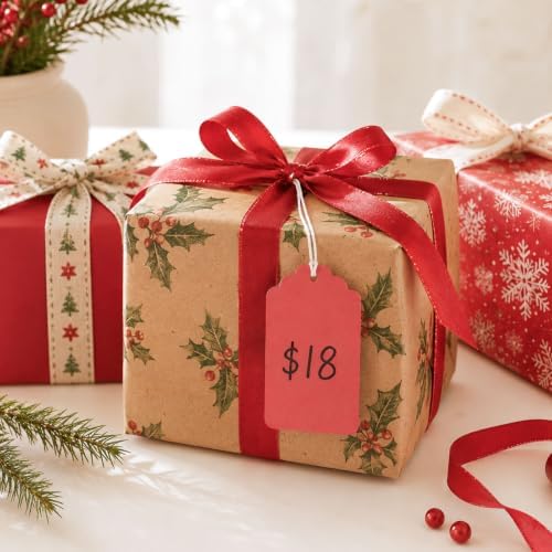 joycraft 200Pcs Price Tags with String Attached, 2.8x1.6In Red Gift Tags - Image 4