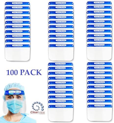 Clearview 100 pk Face Shield Reusable Washable Protective Cover Clear Mask Anti-Splash Anti-Fog Anti-Dust Soft All Day Comfort (100) - Image 2