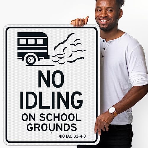 No Idling On School Grounds 410 IAC 33-4-2 Sign, - Image 2