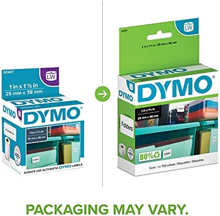 DYMO Authentic LW Library Book Spine Labels, for LabelWriter Printers, White, 1" x 1-1/2", 1 Roll of 750 - Image 2