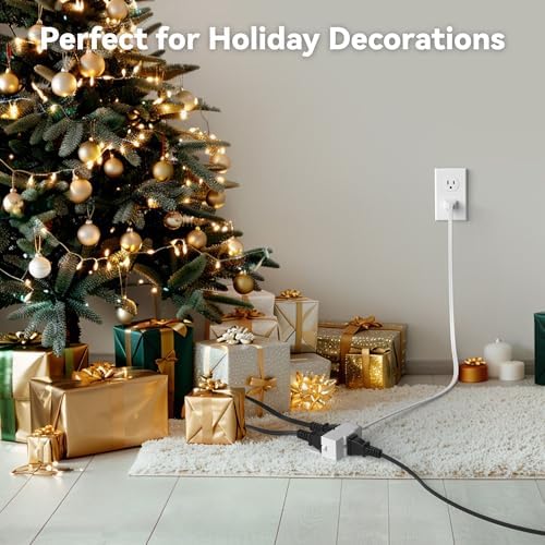 BN-LINK 6 ft 3 Outlet Indoor Extension Cord 16/2 SPT-2, 2 Pack White, 2 Prong Polarized Plug, Household Power Cord for Home, Office, and Holiday Decorations - Image 2