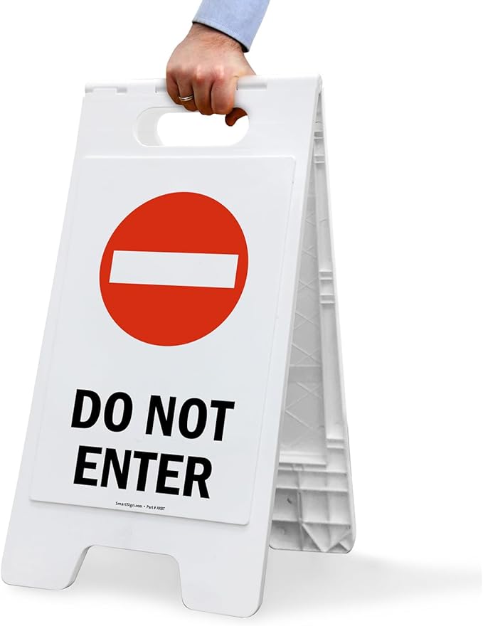 SmartSign 25 x 12 inch “Do Not Enter” Two-Sided Folding Floor Sign, Digitally - Image 6
