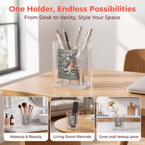 Funny Skull Dumpster Fire Office Acrylic Cosmetic Pen Pencil Holder Cup, The Strongest Steel Forged Dumpster Fire Pencil Organizer, Humor Desk Accessories, Inspirational Gifts for Coworker（A36） - Image 3