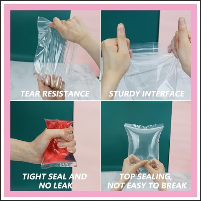 iMailer - 500 Pcs- 4" x 6" Clear Small Zip Bag - Reclosable Zip Plastic Poly - Image 3