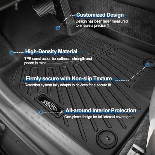 PELEUS Floor Mats and Trunk Mat Compatible with 2021-2026 Kia K5 FWD and 2020-2026 Hyundai Sonata & Hybrid, No-Deformation TPE All Weather Car Liners, Full Set 1st 2nd Row Front Rear Cargo Liner - Image 2