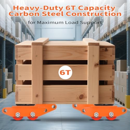 Machinery Skates, Heavy Duty Industrial Rollers w/Non-Marring Wheels for Factory, Warehouse, Workshop - Image 2