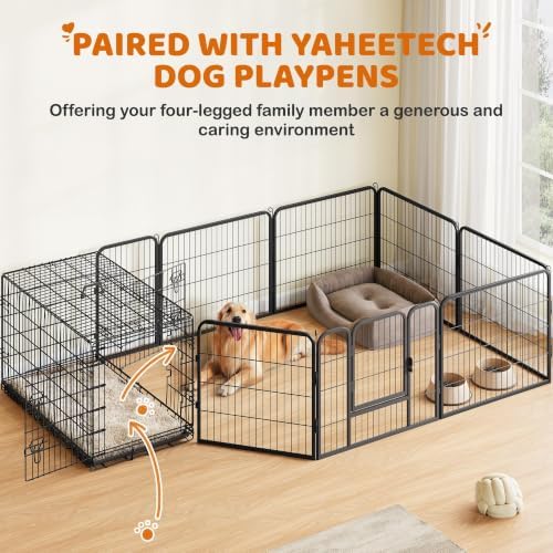 Yaheetech 42inch Double Door Dog Crate w/Divider, Collapsible Metal Kennel - Image 6