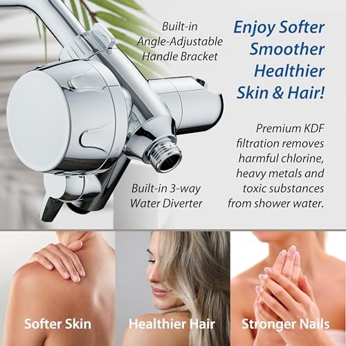 AquaCare Combo Shower Head Water Filter with Built-in 3-way Water Diverter - Image 5