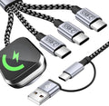 Travel Essentials with 3 Type-C/iWatch Charger, 5FT Multi Charging Cable by MPATIBY