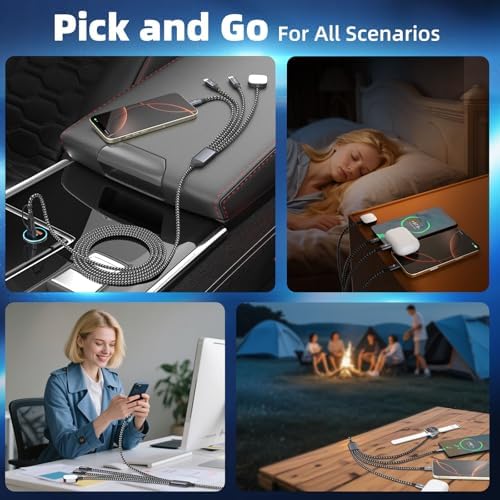 2026 Travel Essentials for iWatch Charger with 3 Type-C Ports, 2Pcs 5FT - Image 6