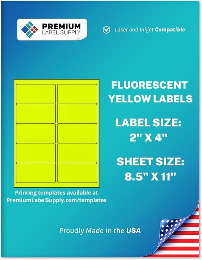 Premium Label Supply Bright Neon Color Fluorescent Stickers by PremiumLabelSupply