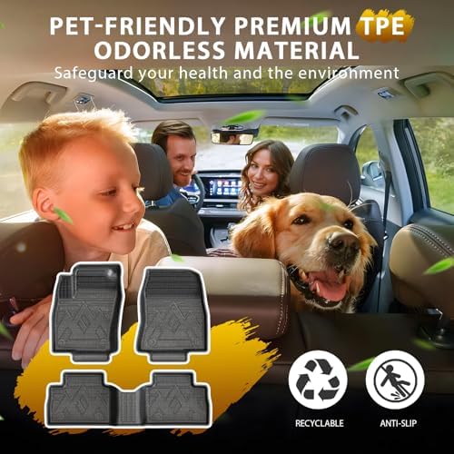 Powerty Floor Mats for Nissan Kicks 2025 2026 All Weather 3D TPE Anti-Slip Car Liners for 1st & 2nd Row Accessories - Image 2