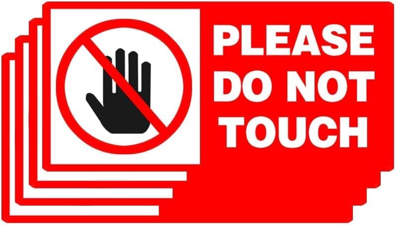 Do Not Touch Sticker Label Warning Sign, 2x4 Inch, 15 Pcs by Topabel