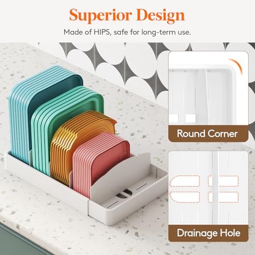 Lifewit Kitchen Cabinet Organizer for Food Contanier Lid with 9 Sections - Image 6