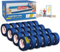 XFasten Blue Painters Tape Bulk, 1.88 Inch x 60 Yards, 1440 Yards Total (24-Pack) Blue Painters Masking Tape Bulk - Sharp Edge Line Technology, Produces Sharp Lines | Residue-Free Wall Trim Tape by XFasten