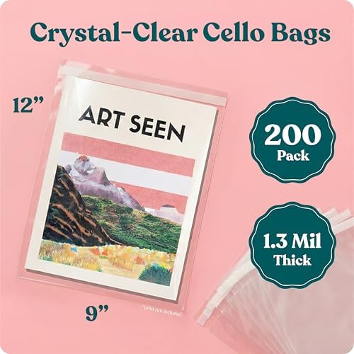 9x12 Self Sealing Cellophane Bags (200 Pack) - Resealable Adhesive - Image 2