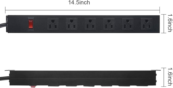 3Pack Metal Wall Mount Power Strip, Mountable Power Outlet - Image 2