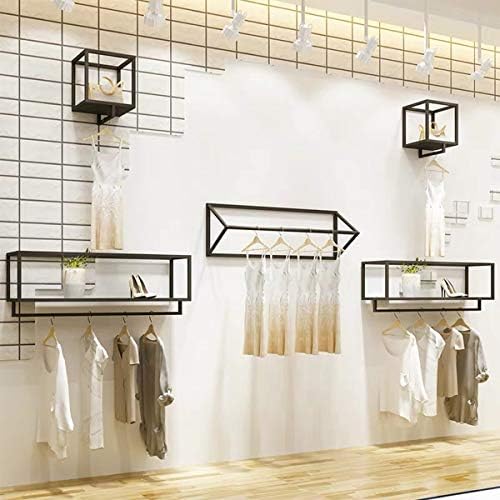 Creative Triangle Display Garment Racks in Boutique Clothing Stores, Wall-Mounted Hanging Clothes Shelf in Home, Towel Racks for Bathroom Storage (Black, 31.5" L) - Image 7